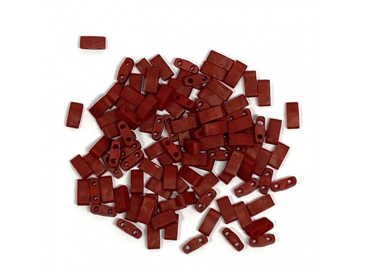 Miyuki halv Tila perler, Metallic Matte Brick Red (2040), 5g