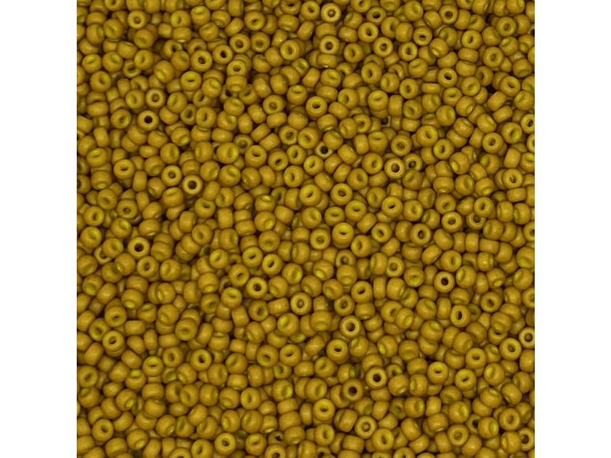 Miyuki Rocailles seed beads, 11/0 Opaque Matte Mustard (2312)