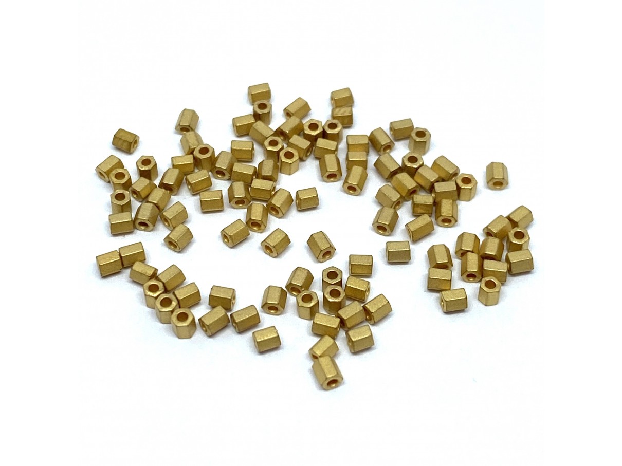 Miyuki Rocailles seed beads, 11/0 Mat 24k Gold Plated hex cut (191f) 2g