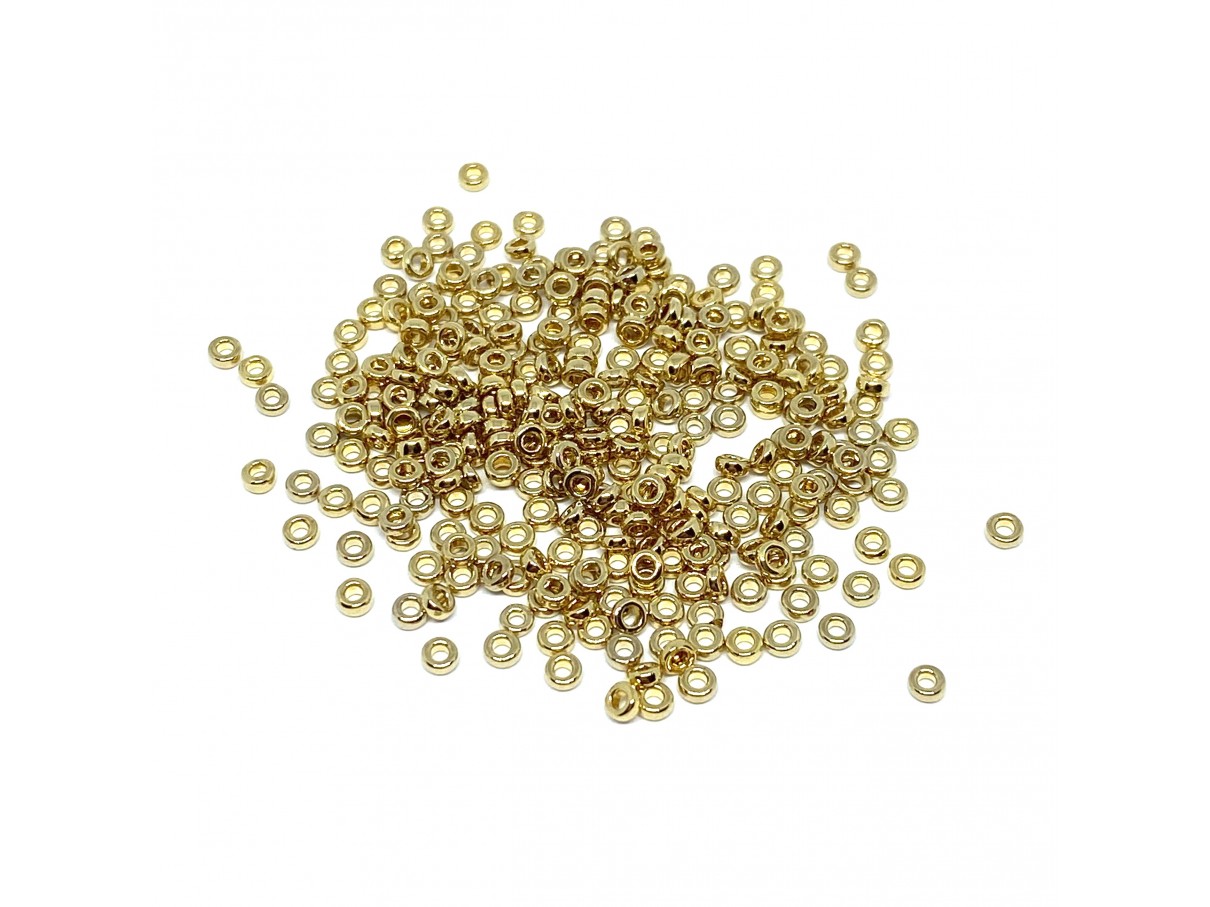Miyuki Spacer beads 2,2mm, 24k Gold Light Plated (193) 2g