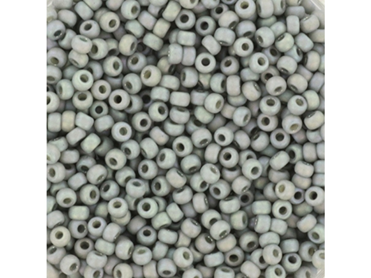 Miyuki Rocailles seed beads, 11/0 Opaque Glazed Frosted Rainbow Cadet Grey (4705)
