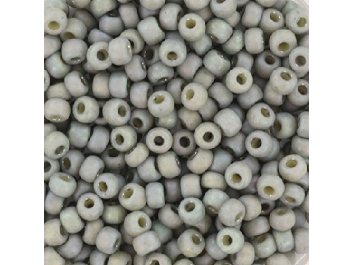 Miyuki Rocailles seed beads, 8/0 Opaque Glazed Frosted Rainbow Cadet Grey (4705) 8g