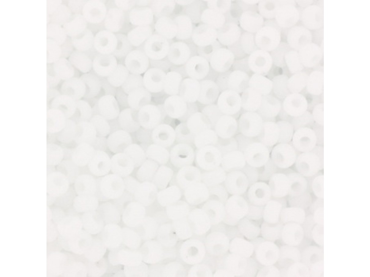 Miyuki Rocailles seed beads, 11/0 White Matte (402f)
