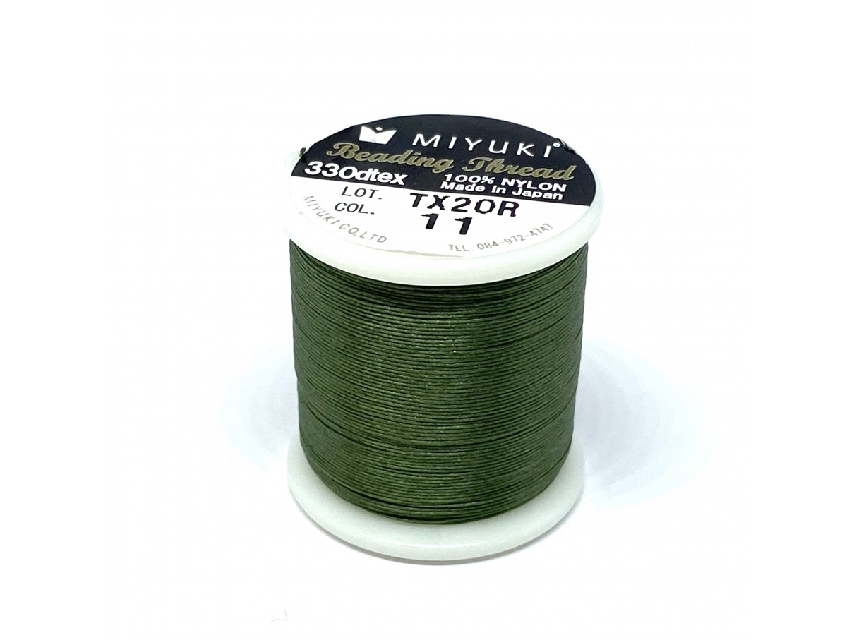 Miyuki nylon sytråd 0,25mm, mørk grøn 50m