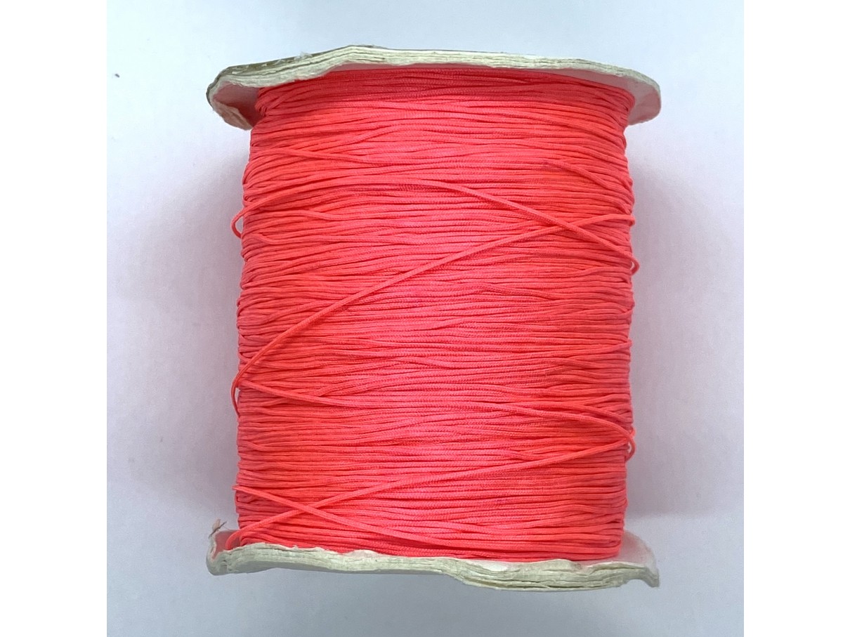 0,5mm nylon knyttesnor, pink 10m