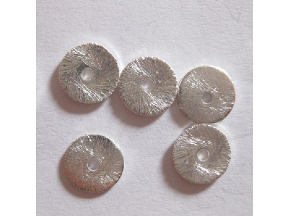 8mm forsølvede børstede mønter, 2 stk