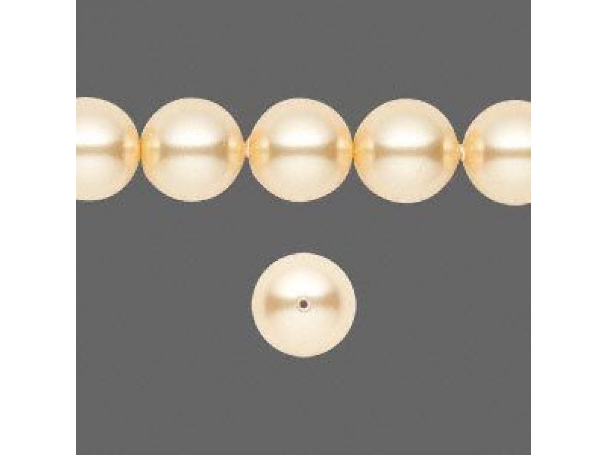 Swarovski crystal pearl, Gold, 10mm rund
