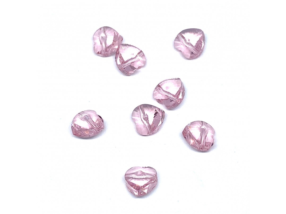 Swarovski Crystal, 9x9mm hjerte, rose, 2 stk
