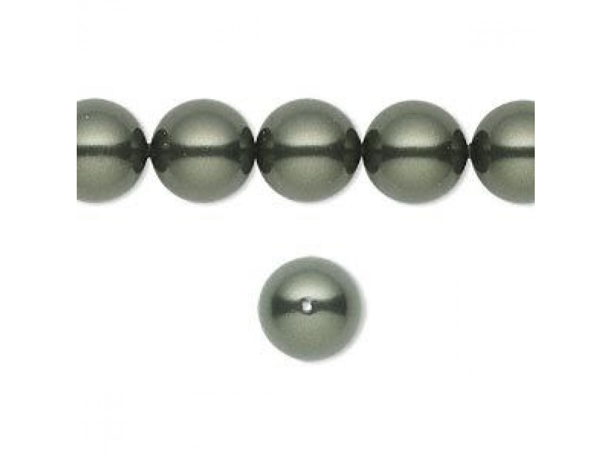 Swarovski® crystal pearl, 8mm rund, dark green
