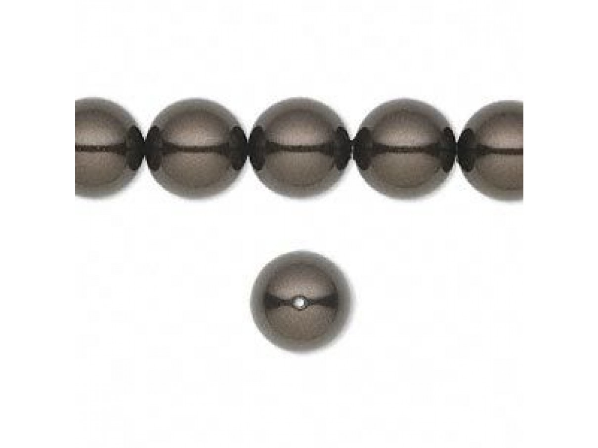 Swarovski crystal pearl, Deep Brown, 10mm rund