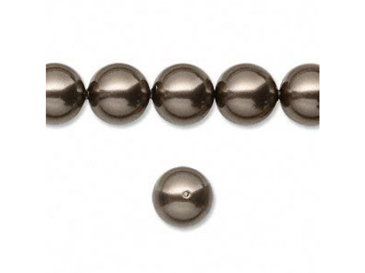 Swarovski crystal pearl, Brown, 10mm rund