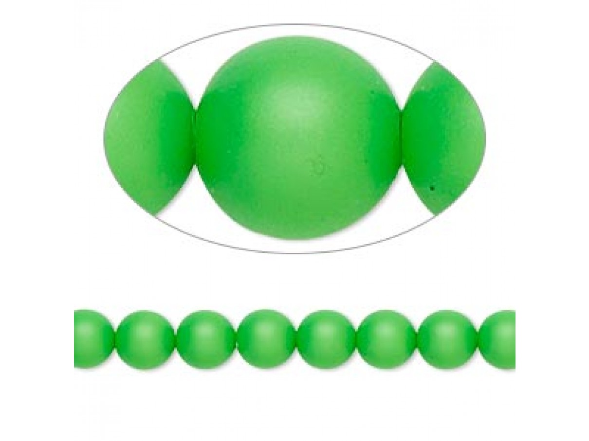 Swarovski® crystal pearl, neon grøn, 6mm rund