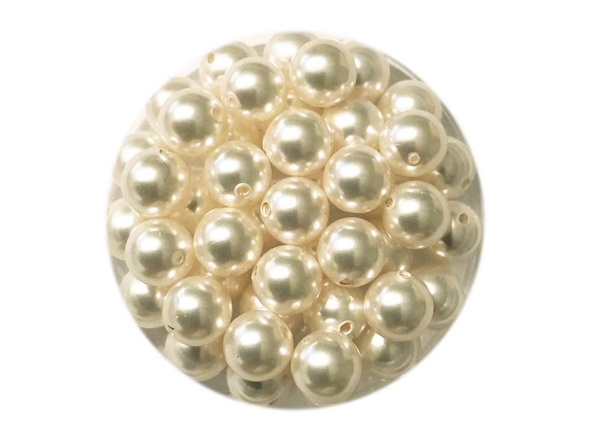 Swarovski crystal pearl, White, 6mm rund