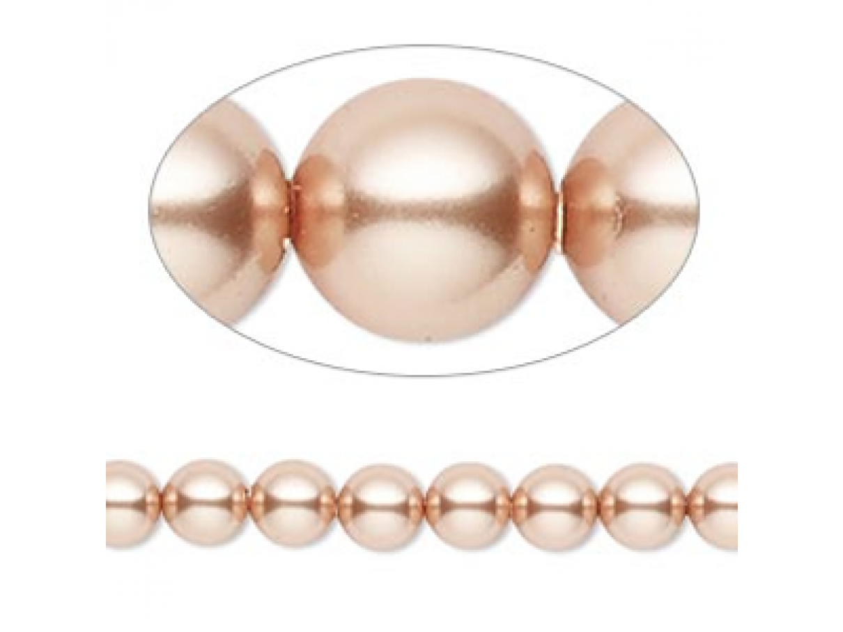 Swarovski crystal pearl, Rose Gold, 6mm rund