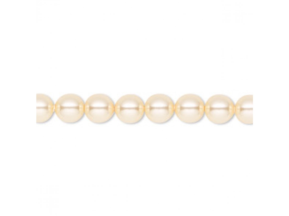 Swarovski® crystal pearl, light gold, 6mm rund