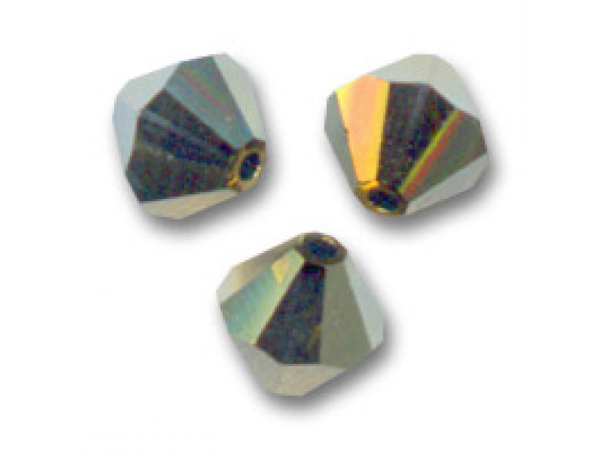 Swarovski crystal 3mm bicone, crystal dorado 2X, 10 stk