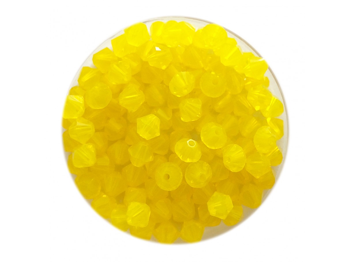 Swarovski crystal 4mm bicone, Yellow Opal, 10 stk