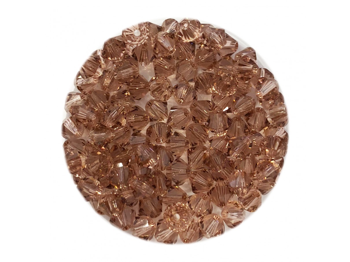 Swarovski crystal 4mm bicone, Blush Rose, 10 stk