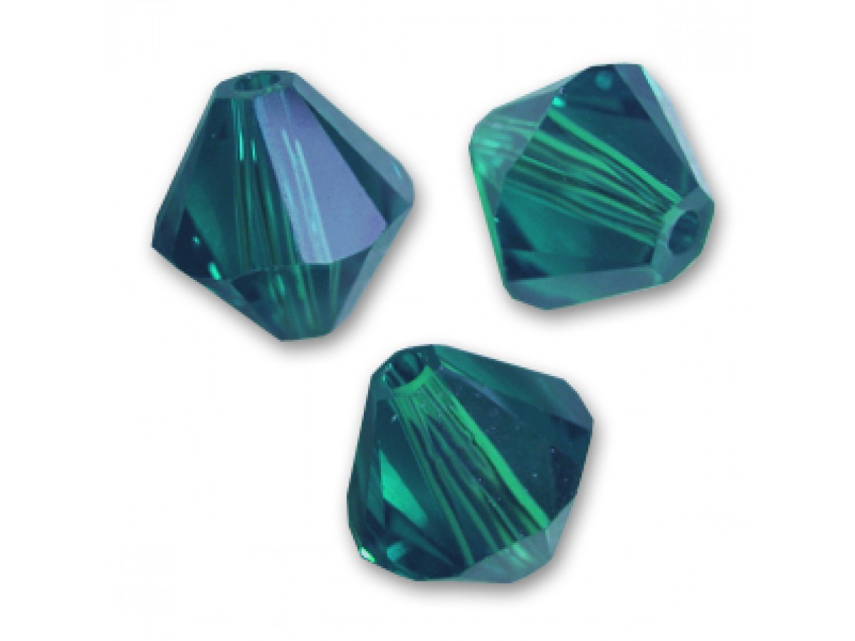 Swarovski® crystal 6mm bicone, Emerald