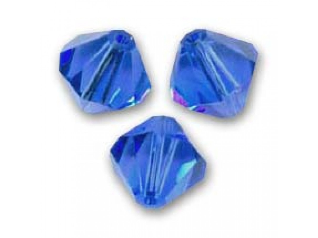 Swarovski crystal 3mm bicone, Sapphire, 10 stk