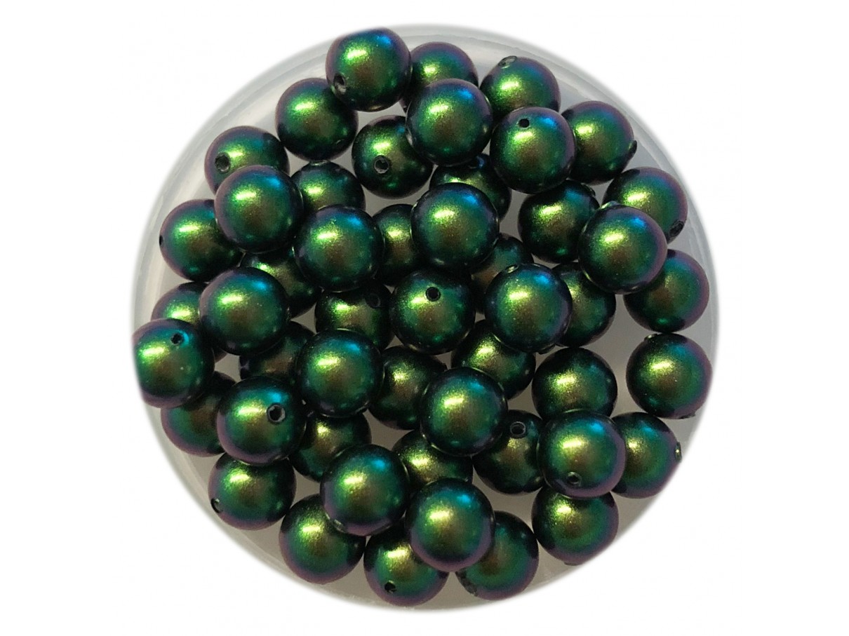 Swarovski crystal pearl, Scarabaeus Green, 10mm rund