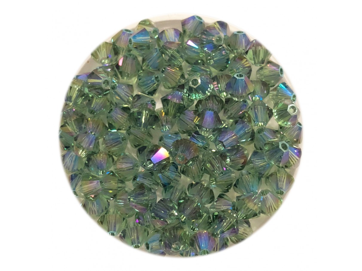 Swarovski crystal 4mm bicone, Erinite Shimmer 2X, 10 stk
