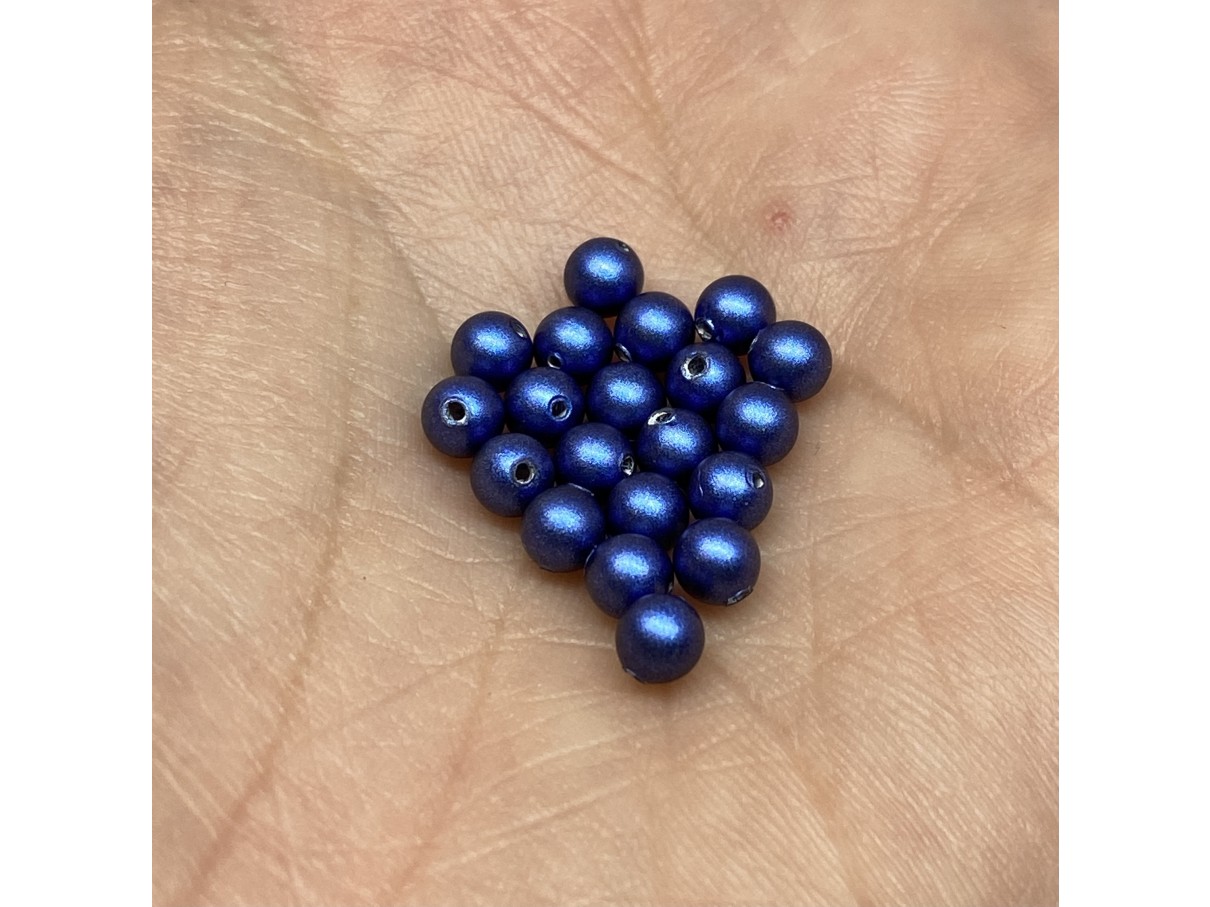 4mm swarovski pearls iridescent dark blue
