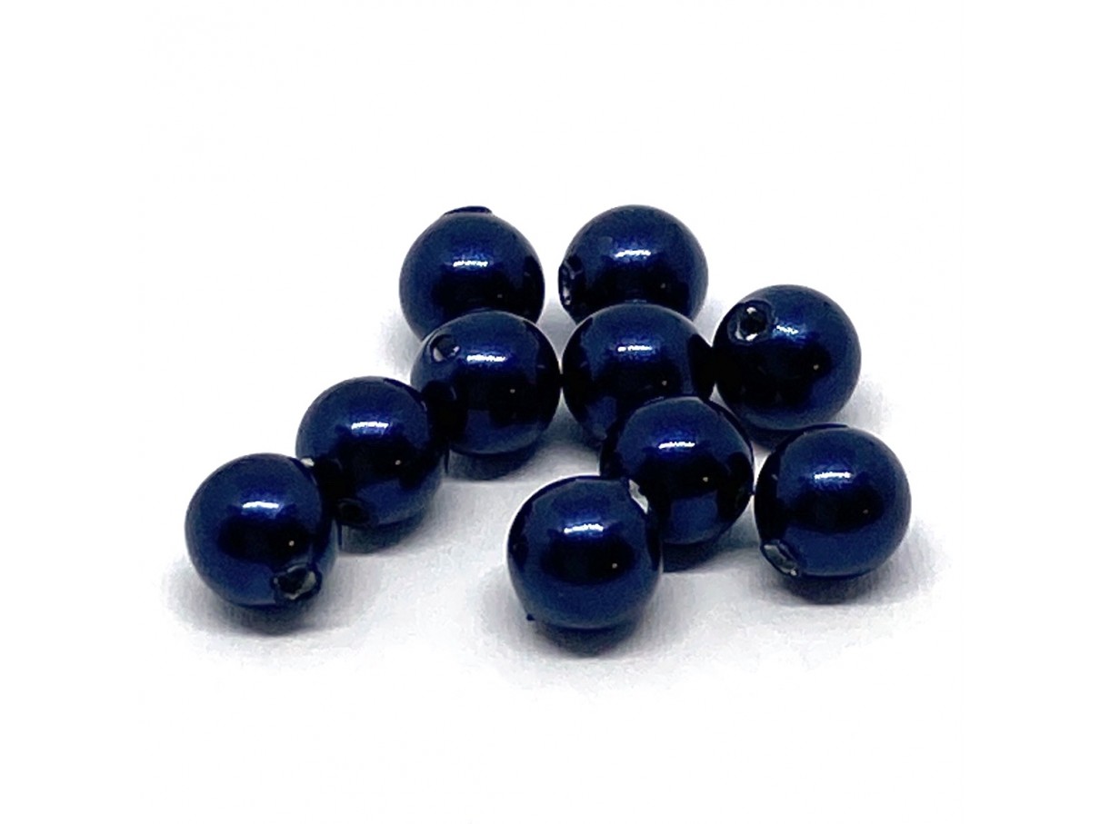 Swarovski® crystal pearl, 4mm rund, Night Blue, 10 stk