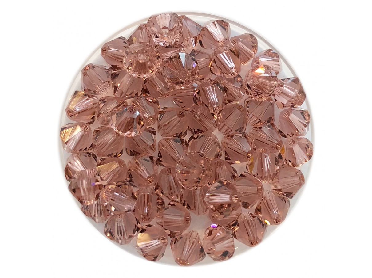 Swarovski® crystal 5mm bicone, Blush Rose, 6 stk