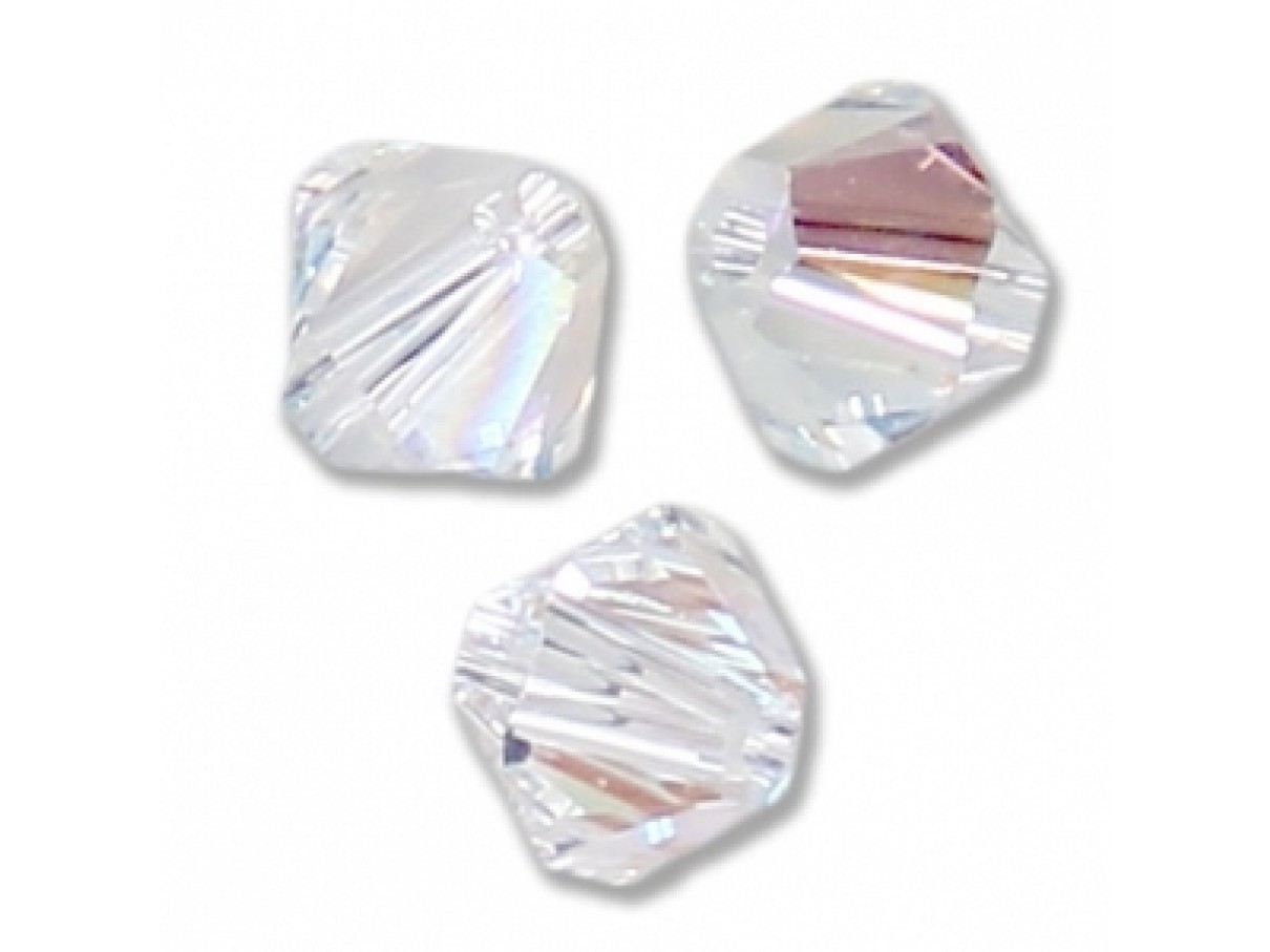 Swarovski crystal 4mm bicone, Crystal Shimmer, 10 stk
