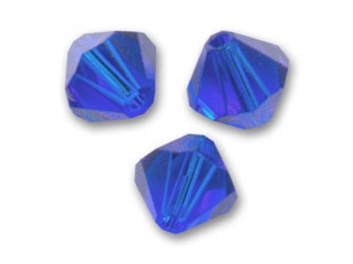 Swarovski crystal 3mm bicone, Capri Blue, 10 stk