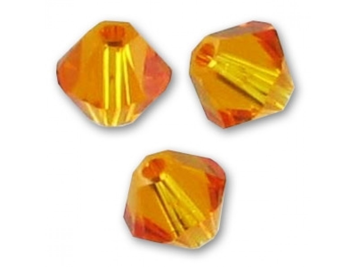 Swarovski crystal 3mm bicone, Tangerine, 10 stk