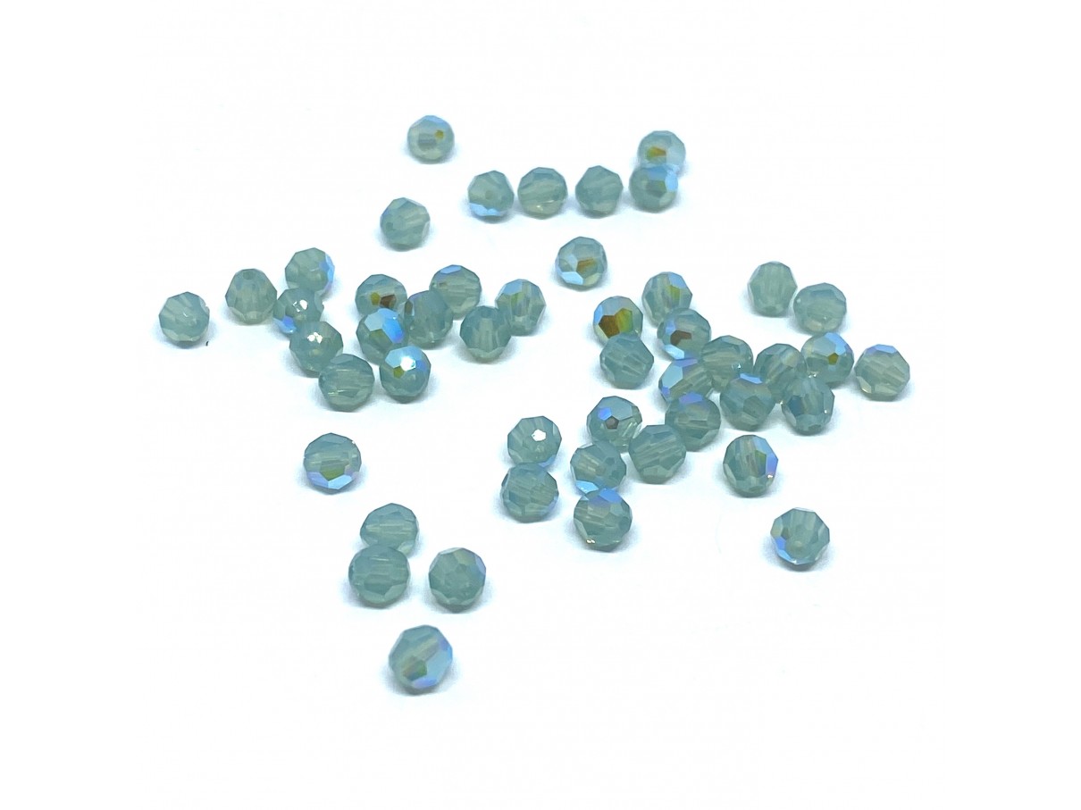 Swarovski crystal, Pacific Opal Shimmer, 4mm facetslebet rund, 1 stk