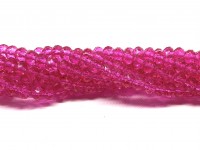 facetslebne pink glasperler 4x6mm