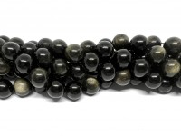 12mm perler af gylden obsidian