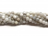 6mm facetslebne perler af hvid crazy agat