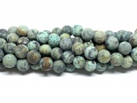 10mm matte perler af afrikansk turkis