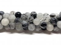 10mm sorte rutilkvarts perler