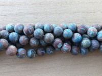 10mm matte runde perler brun og turkis