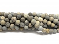 8mm matte perler brun og grå