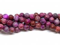8mm runde perler af pink crazy agat