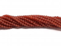 2mm perler af rød agat