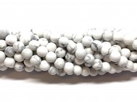 6mm matte hvide howlite perler