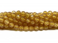 6mm facetslebne gule kubisk zirkonia perler