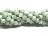 6mm runde perler af grøn angelit