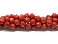8mm facetslebet rød koral perler