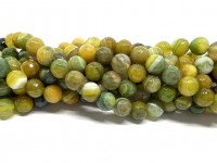 8mm facetslebne stribede grønne perler