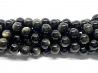 10mm perler af gylden obsidian