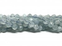 8mm facetslebne aquamarin perler