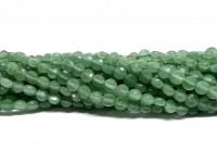 4mm facetslebne mønt perler af grøn aventurin